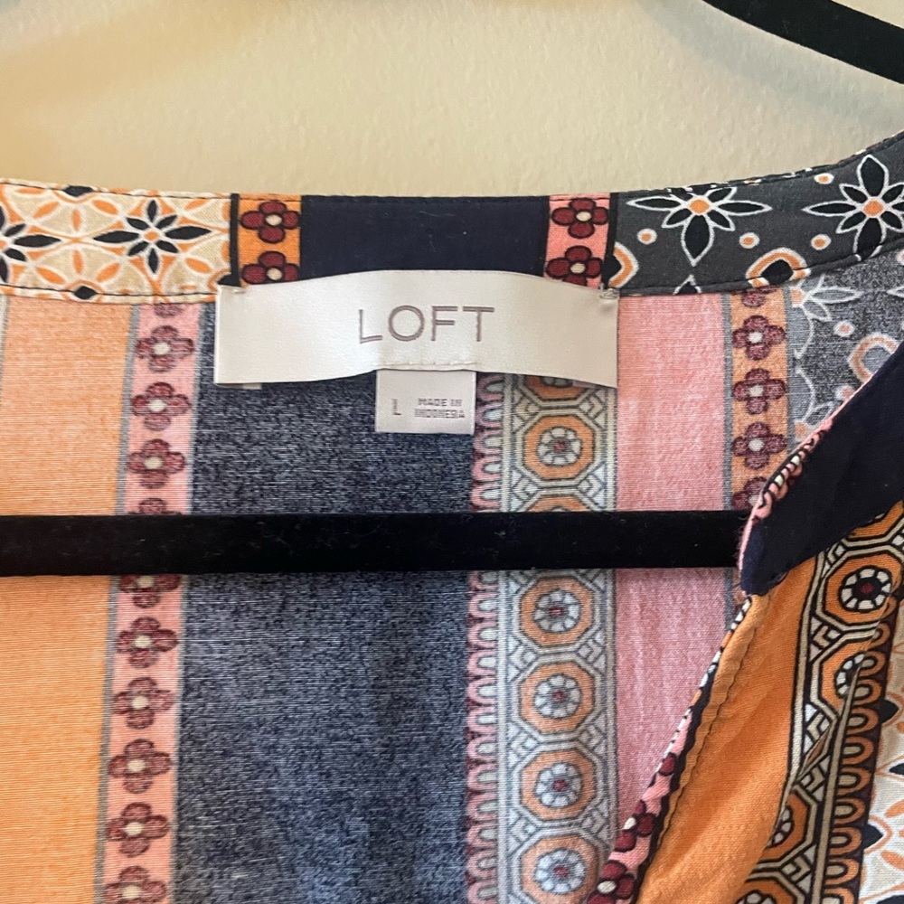 Ann Taylor TLOFT Multicolor Drop Waist Dress - Picture 3 of 6
